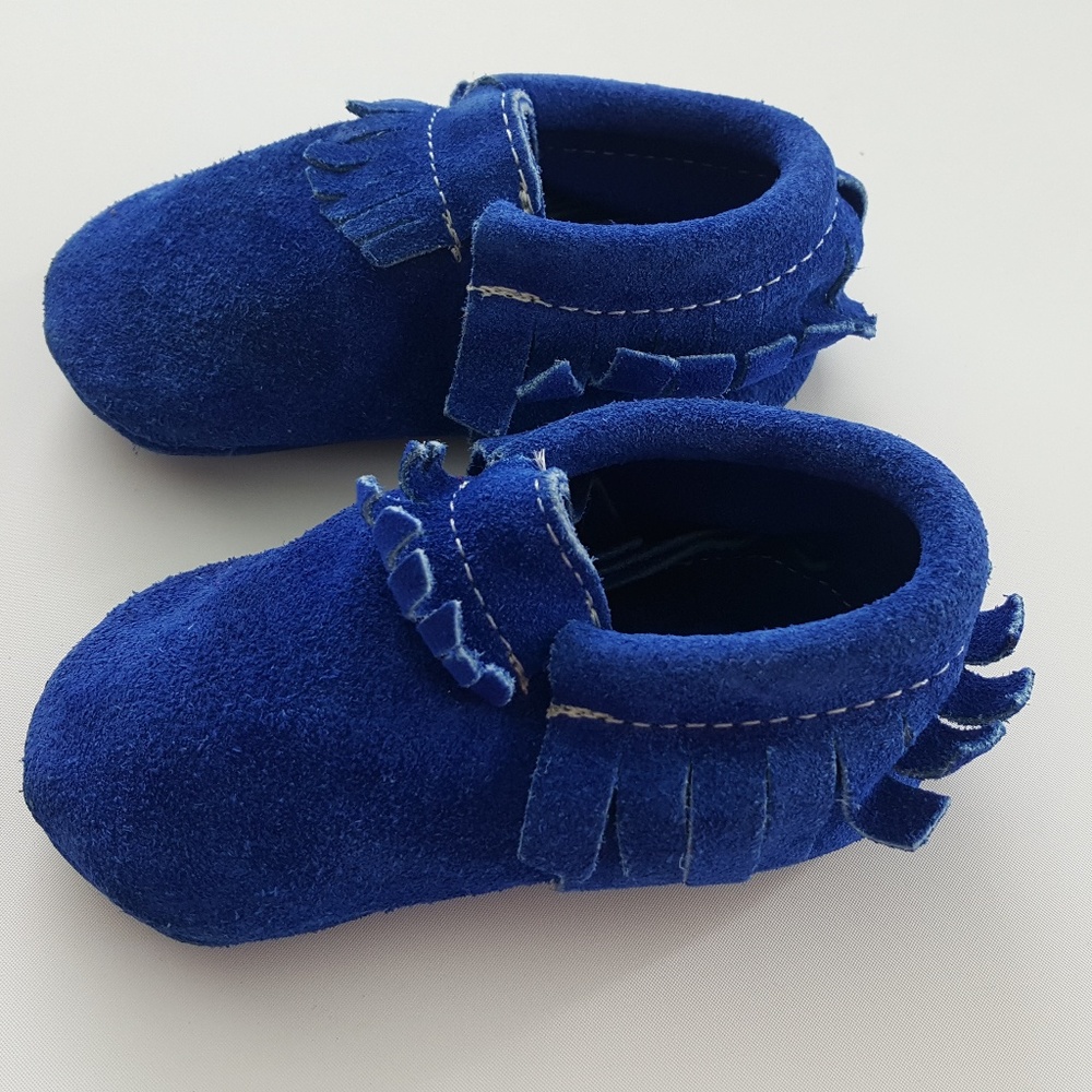 Freshly Picked Bright Blue Baby Moccasins